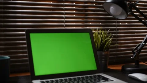Working place laptop on the table, Home office. 库存影片 98121297