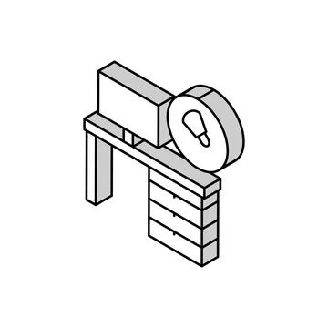 Working place table cleaning isometric icon vector illustration Stock Illustration