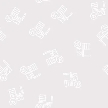 Working place table cleaning line seamless pattern Stock Illustration