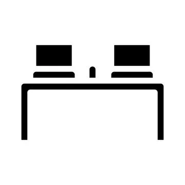 Working place table with laptop glyph icon vector illustration イラスト素材