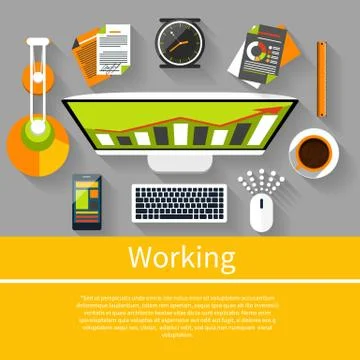Working place witn equipment Stock Illustration