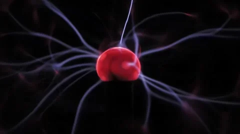Working plasma ball lamp effects on black background Stock Footage 66521814