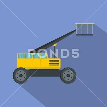 Working platform icon, flat style Ilustraciones de archivo