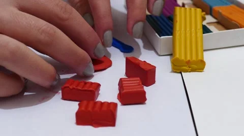 Working With Play Doh Stock-Footage 58689496
