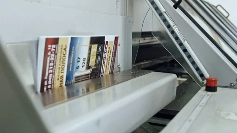 Working polygraph machine, printing industry - printhead Stock Footage 74205224