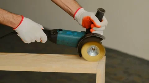 Working with power tools on wood Video stock 244658910