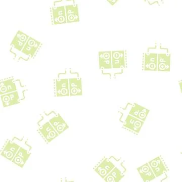 Working principle glyph vector seamless pattern black Stock Illustration