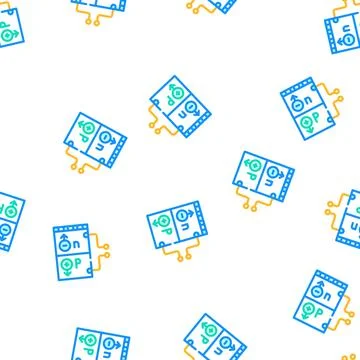 Working principle vector seamless pattern color Stock Illustration