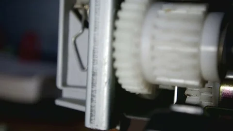 Working in the printer 2 gears Stock Footage 73710919