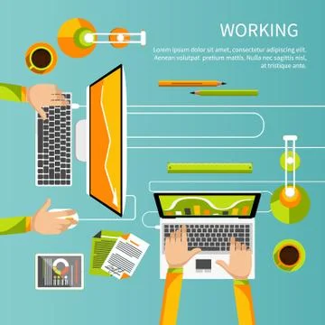 Working process of business team concept 스톡 일러스트