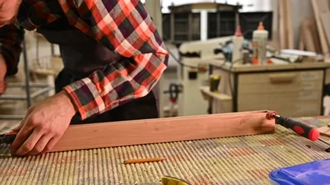Working process in the carpentry workshop Stock Footage 132781962