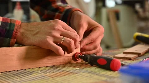 Working process in the carpentry workshop Stock Footage 132782052