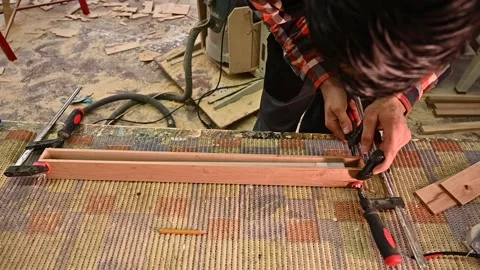 Working process in the carpentry workshop Stock Footage 132782190