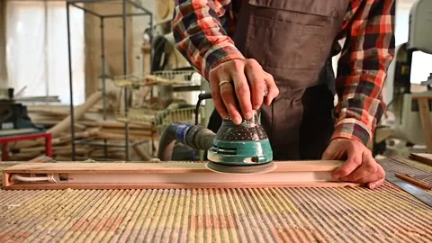 Working process in the carpentry workshop Stock Footage 132783682