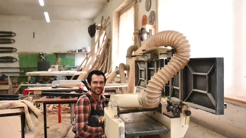 Working process in the carpentry workshop Stock Footage 134163549