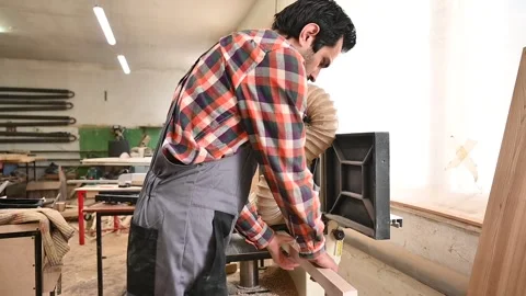 Working process in the carpentry workshop Stock Footage 134163553