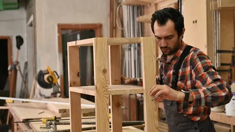 Working process in the carpentry workshop Stock Footage 134163559
