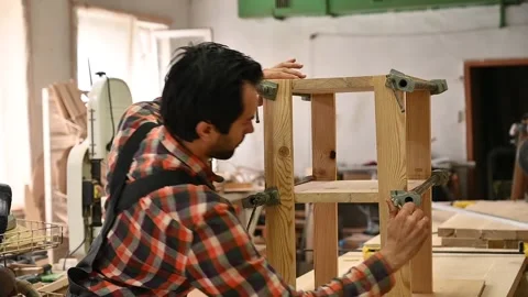 Working process in the carpentry workshop Stock Footage 134163563