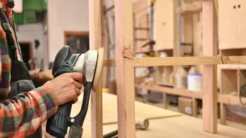 Working process in the carpentry workshop Stock Footage 134163592