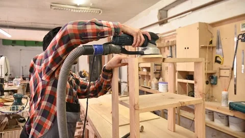 Working process in the carpentry workshop Stock Footage 134163607