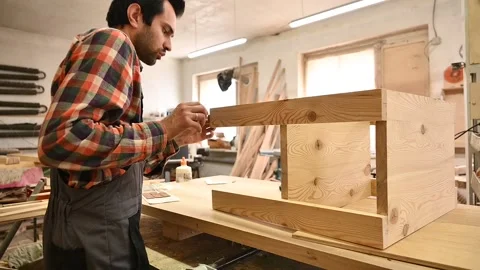 Working process in the carpentry workshop Stock Footage 134163610