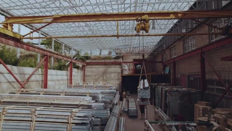 The working process of the crane beam, the crane beam is moving Stock Footage 277857322