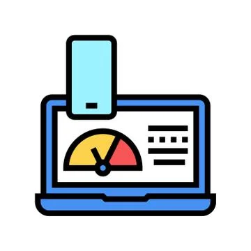 Working process electronic devices color icon vector illustration Illustrazione stock