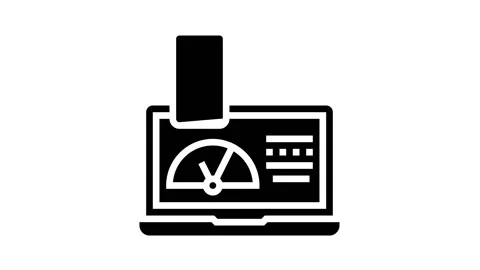 Working process electronic devices glyph icon animation Vídeos de archivo 157315180