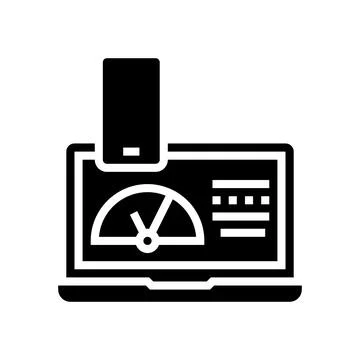 Working process electronic devices glyph icon vector illustration Stockillustratie
