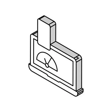 Working process electronic devices isometric icon vector illustration Stock Illustration