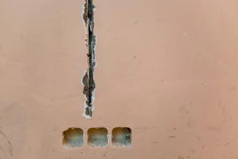 Working process to groove or wall chasing for electrical, internet cables and Stock Photos