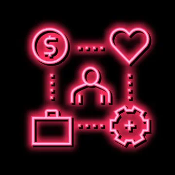 Working process, love and pay for work color icon vector illustration Illustrazione stock