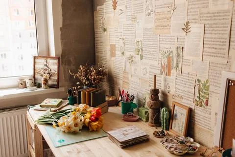 Working process of making fabric products. real process. handmade craft, working Stock Photos