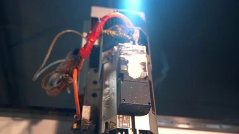 Working process of the milling and drilling machine at the factory, drilling Stock Footage 73076439