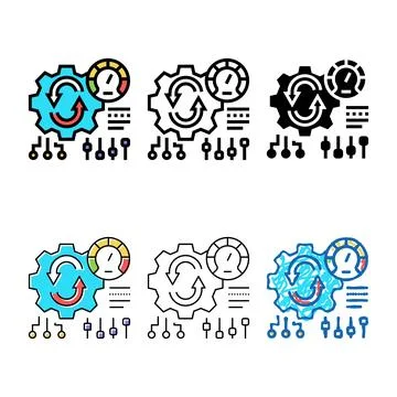 Working process minimal optimize color icon vector Illustrazione stock