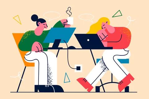 Working process, modern office concept Stock Illustration