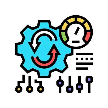 Working process optimize color icon vector illustration Illustrazione stock