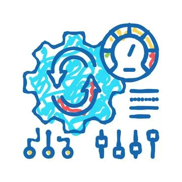 Working process optimize icon doodle illustration Stock Illustration