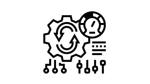 Working process optimize line icon animation Stock Footage 164208630