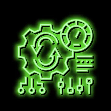 Working process optimize neon glow icon illustration Stock Illustration