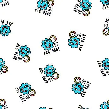 Working process optimize vector seamless pattern Illustrazione stock