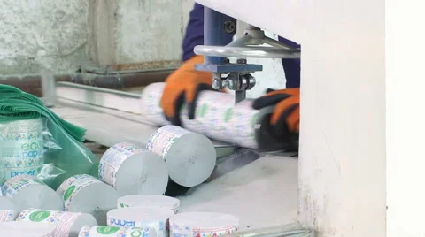 Working process in paper recycling factory Stock Footage 56541241