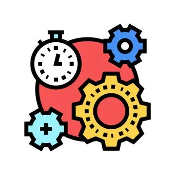 Working process time color icon vector illustration Illustrazione stock