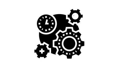 Working process time glyph icon animation Vídeos de archivo 157315411