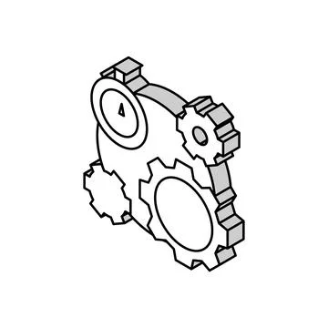 Working process time isometric icon vector illustration Stock Illustration