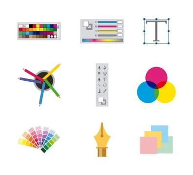 Working process tools Illustrazione stock