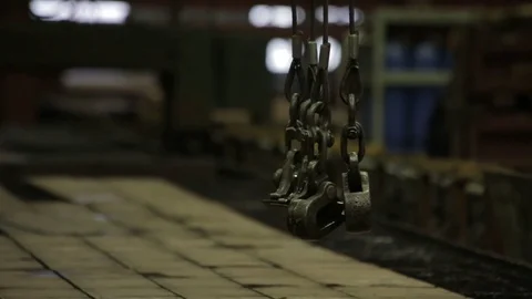 Working on the production and processing of metal in a large factory Stock Footage 73759226