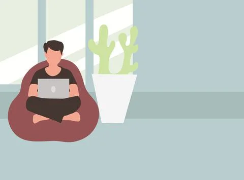 Working profesional work from home illustration Stock Illustration