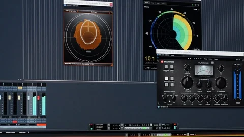 Working on professional audio software on a computer with lots of plugins Stock-Footage 112711549