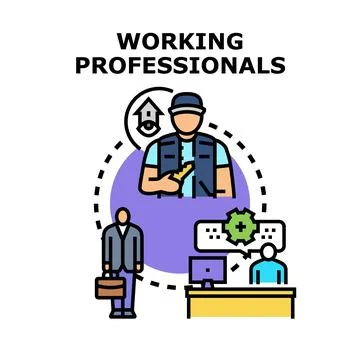 Working professionals business occupation vector concept development Stock Illustration